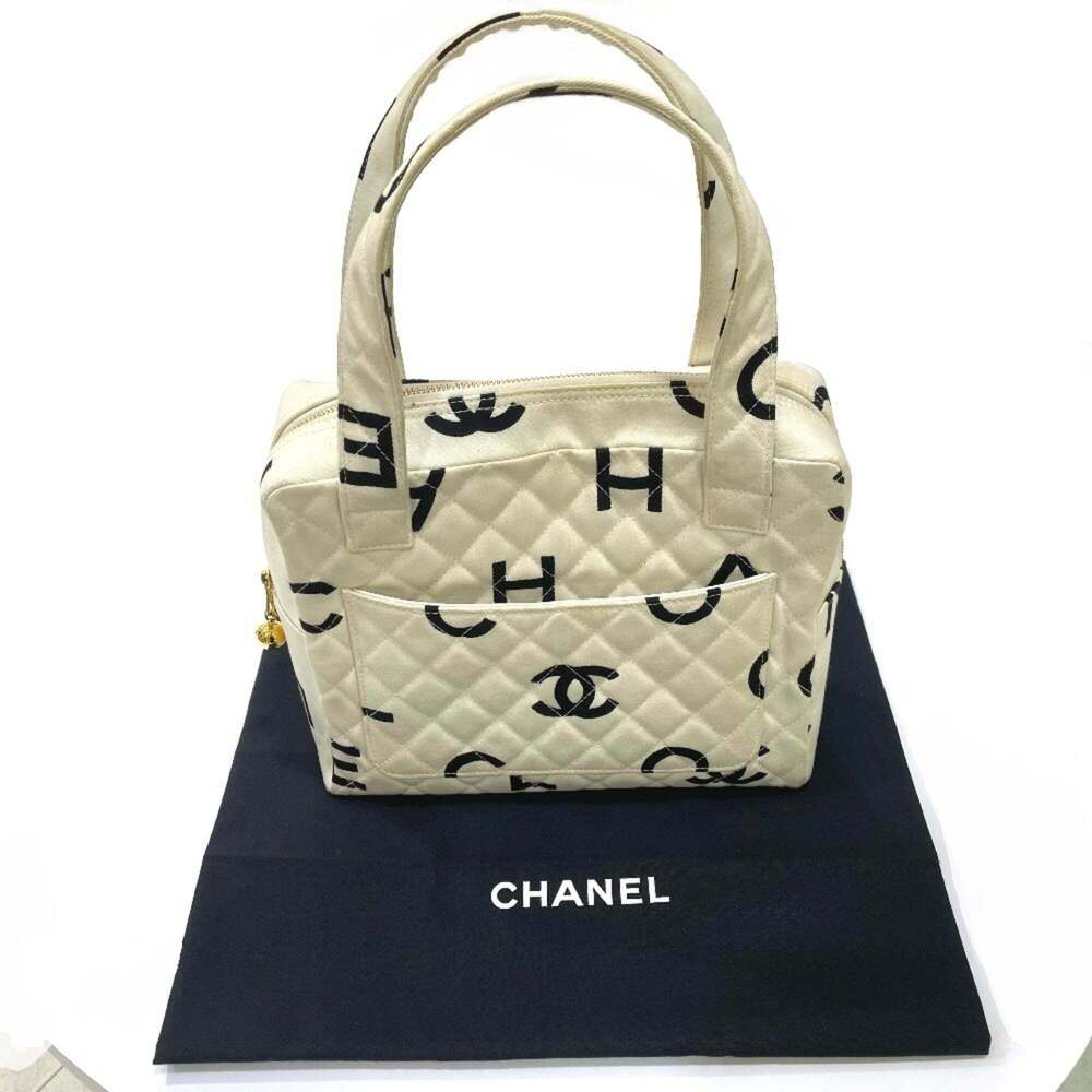 CHANEL Black Canvas Logo Tote Bag - Picture 13 of 13